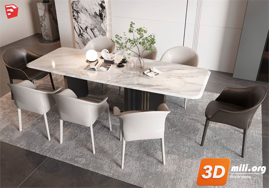 Dining Table Set Skp Files